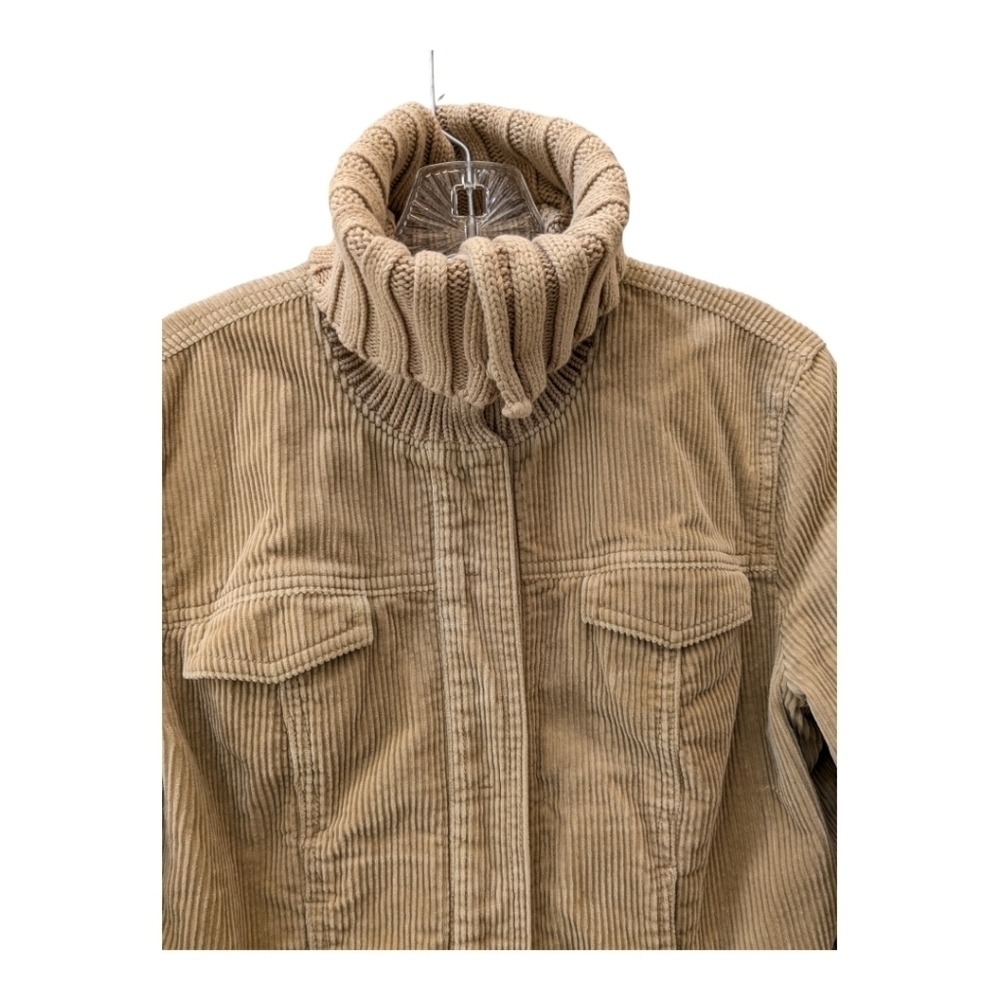J. Crew corduroy sweater jacket coat tan waist trucker - Picture 4 of 8